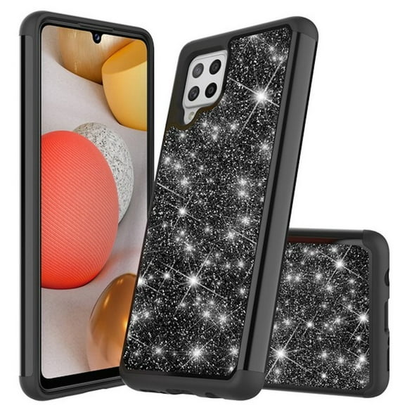 TotalDefense Glitter Hybrid Case for Samsung Galaxy A42 5G - Black