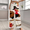 thumbnail image 2 of Autumn Happy Thanksgiving Turkey Pajamas For Women Loose Retro Night Pajama Pants Comfortable Sleepwear Bottoms Homewear, 2 of 6