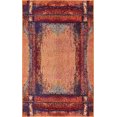 thumbnail image 1 of Unique Loom Tapis Rustique, Moderne, Abstrait, Collection Estrella, 3 Pi 3 x 5 Pi 3 Po, Orange/noir, 1 of 6