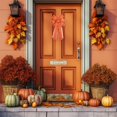 thumbnail image 7 of Axiiglly Thanksgiving Fall Decor Bows, 19x10"Large Orange Pumpkin Plaid Hanging Bow Fall Decorations for Home Pre-Tied Bows for Wreaths Swag Indoor Outdoor Holiday Decor, 7 of 7