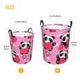 thumbnail image 3 of Balery Panda Heart Valentine Pink Cesta de ropa redonda con asas, impermeable, independiente, para ropa, juguetes, dormitorio y familia-Small, 3 of 6