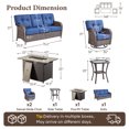 thumbnail image 2 of Bellefurn 5 Pieces Outdoor Patio Furniture Set with Fire Pit Table and Swivel Rocker Chair,Sectional Sofas,PE Wicker Patio Conversation Sets for Porch Balcony Patio Deck, 2 of 11