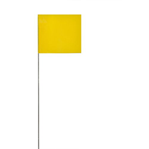 Yellow Swanson FY15100 2-Inch by 3-Inch Marking Flags with 15-Inch Wire Staffs 