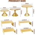 thumbnail image 2 of 7 Pcs Metal Dessert Table Display Set, Rectangular Gold Cake Stand, Metal Cake Pedestal Stands, Round Cupcake Display Stand for Wedding Birthday Holiday Tea Party, 2 of 6