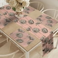 thumbnail image 2 of Ambesonne Floral Table Runner & Placemats, Dramatic Pink Gerbera Flower, Placemat 4 pcs + Runner 14"x72", Dark Brown Blush, 2 of 2