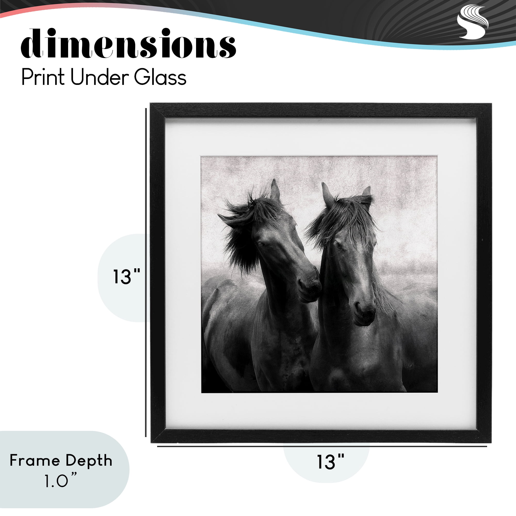 Stupell Industries Short Haired Horse Pair Black Framed Print Under Glass, design by Lars Van de Goor