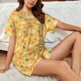 thumbnail image 4 of Pofeuu Flowe Chicken Print Women's Pajama Set Short/Shorts Soft Button PJs Elastic Drawstring Waist Sleepwear-X-Large, 4 of 6