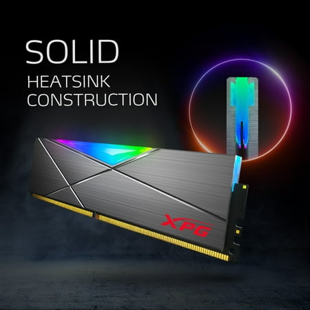ADATA - XPG SPECTRIX AX4U320016G16A-DT50 D50 32GB 2x 16GB 3.2GHz CL16 RGB Desktop Memory - Gray