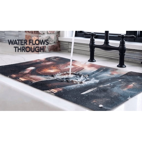 Sink Out Of Sight® Adjustable Flow-Through Mesh Kitchen Sink Cover, 20 x 30 ", Wine and Romance