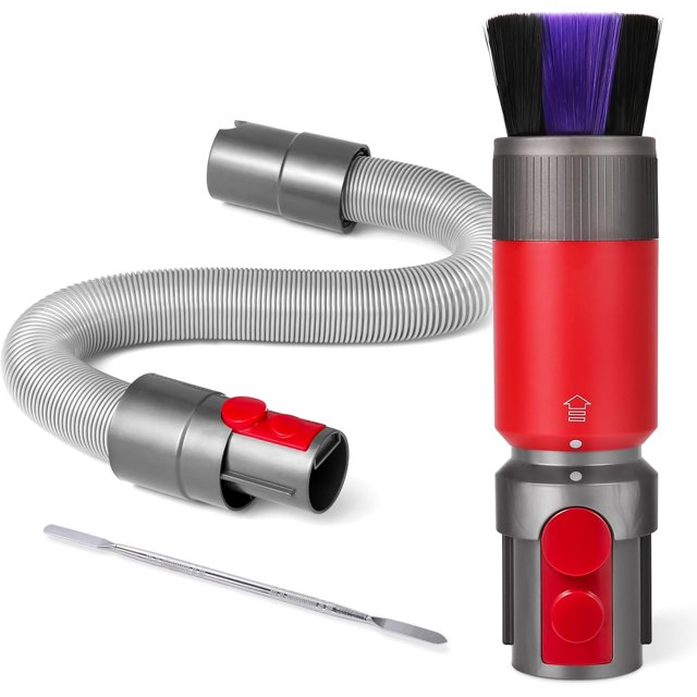 Cepillo para Quitar el Polvo y Manguera de Extensión Flexible Compatible con Dy*son V7/ V8/ V10/ V11/ V15 Aspiradora de Cerdas Suaves Autolimpiante, Accesorios de Aspiradora Inalámbricos con Bloqu...