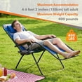 thumbnail image 6 of Blorly Zero Gravity Chair, Heavy Duty Integrated Padded, Professional Built-in Cushioned Reclining Lounge Chair, Extra Wide Folding Patio Chair with Side Tray for Outdoor & Indoor, Blue, 6 of 7