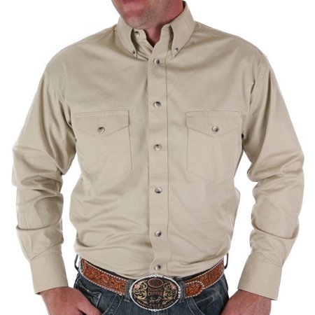 wrangler men's painted desert basic shirt, tan, xx-large