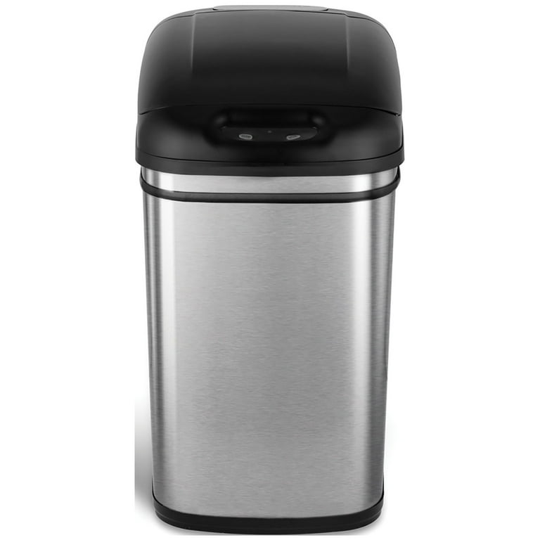 NINESTARS Gallon Rectangular Motion Sensor Trash Can With