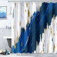 thumbnail image 3 of Navy Blue Shower Curtain Abstract Aesthetic Oil Painting Shower Curtains for Bathroom Waterproof Fabric Modern Simple Art Bath Curtain Decor with Hooks (Blue, 72" x 72"), 3 of 6