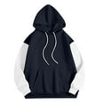thumbnail image 4 of Womens Hoodies Oversized Sweatshirts Pullover Fleece Lined Drop Shoulder Long Sleeve Hooded Sweaters Fashion Drawstring Colorblock Tunics Hoodie Sweatshirt Juniors Girls Y2K Clothes with Pocket, 4 of 7