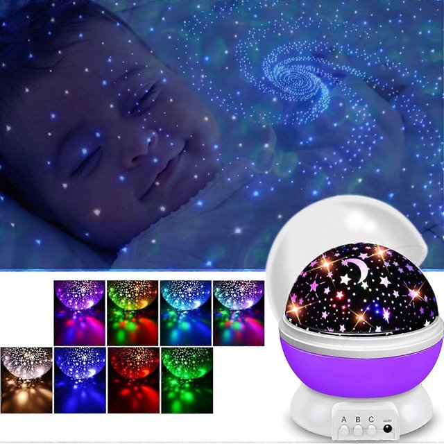 Proyector de estrellas, proyector LED giratorio 360 que brilla en la oscuridad para bebés, romántico LED, perfecto para fiestas