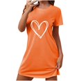thumbnail image 5 of Sakmal Moomoo Nightgownss for Women Short Sleeve Love Cute Valentines House Dress Short Heart Print Nightgowns for Women 2X, 5 of 5