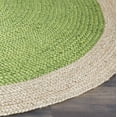 thumbnail image 3 of SAFAVIEH Natural Fiber Cebrail Braided Jute Area Rug, Green/Natural, 4' x 4' Round, 3 of 5