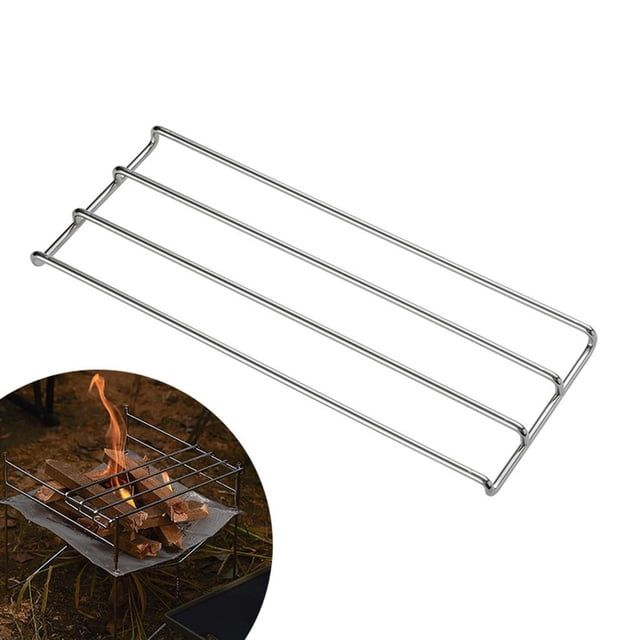 Stainless Steel Barbecue Net Pot Rack Heating Baking Net Grill Pan Baking Board H Mesh for Outdoor Hiking Backyard Cookware Supplies - L L