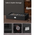 thumbnail image 2 of 24-Slot Lockable Watch Case with Glass Lid - Premium Watch Storage Box with Removable Pillows, Gift Ready, Ink Black, 2 of 6