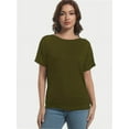 thumbnail image 2 of Women's Short Sleeve Boat Neck Dolman Top with Side Shirring, 2 of 6