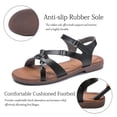 thumbnail image 3 of Veittes Women's Comfortable Flat Slide Sandals - Summer Casual Open Toe Slip-On with Ankle Strap & Hook-and-Loop Closure., 3 of 6