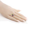 thumbnail image 4 of Gem Stone King 10K White Gold Purple Amethyst and Green Peridot Ring for Women (1.51 Cttw, Heart Shape 6MM, Gemstone Birthstone, Size 9), 4 of 4