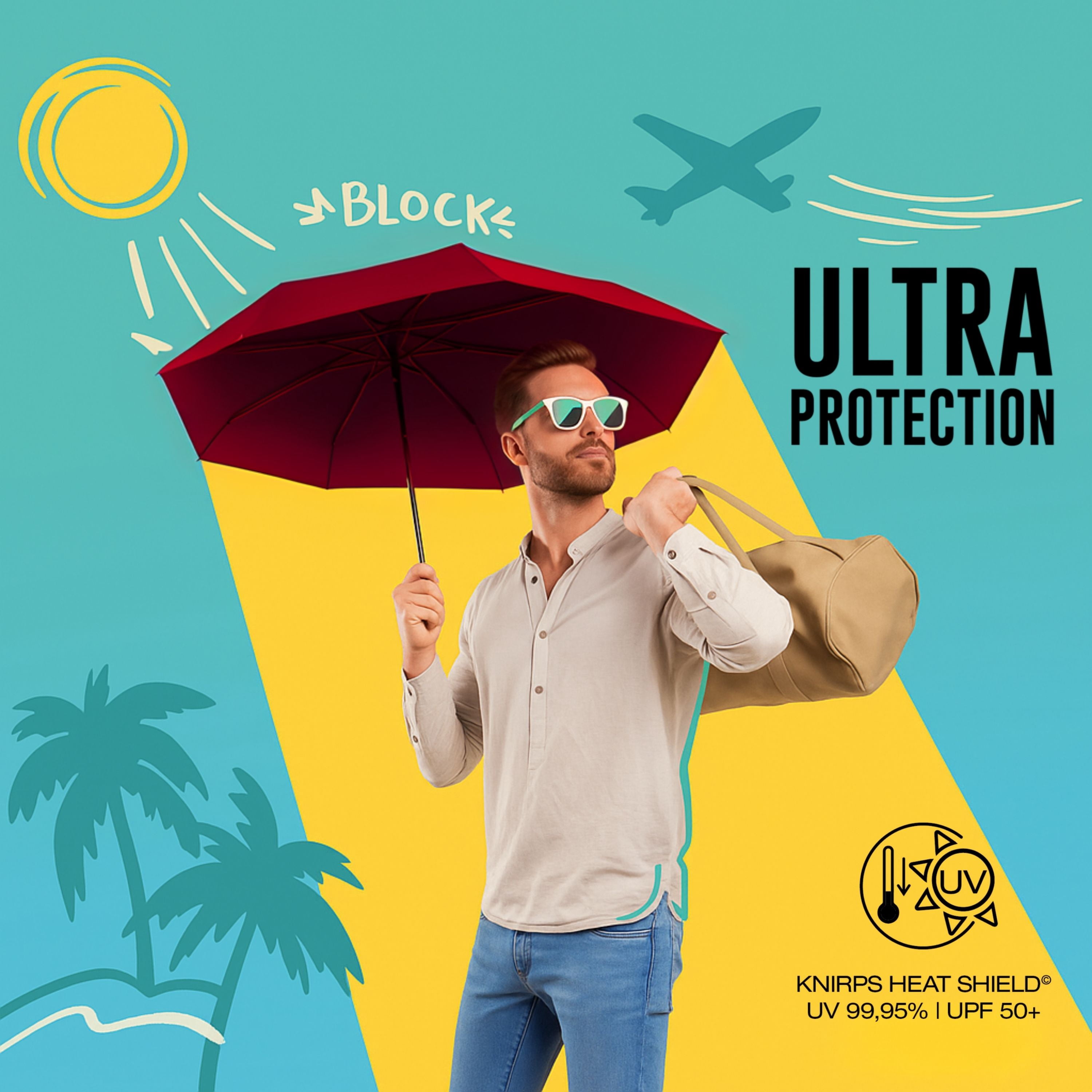 Knirps U.200 Ultra Light Automatic Rain Umbrella in Bordeaux – One-Touch Auto Open/Close, Wind-Tunnel Tested, 37in Canopy, Aluminum Fiberglass Frame, Pocket-Size Travel Umbrellas, Cover Included