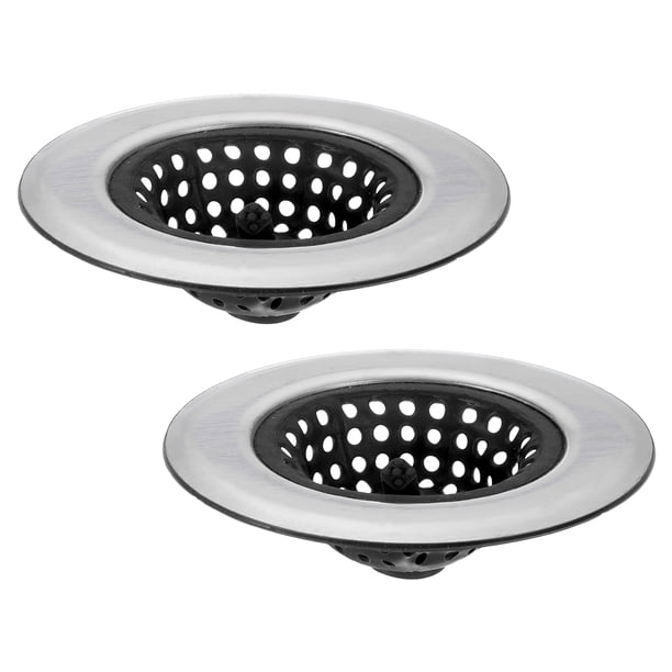 Uxcell Filtro de fregadero de silicona, 2 paquetes de tapón de desagüe de fregadero de cocina, 4.4 pulgadas negro