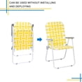 thumbnail image 5 of Alvantor Folding Beach Chair Set of 2 with Steel Frame and PP Webbing, Yellow and White, 5 of 10