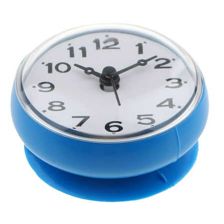 

Water Resistant Kitchen Bathroom Shower Bath Clock with Suction Cup for Wall Decor - Blue 75x35mm
