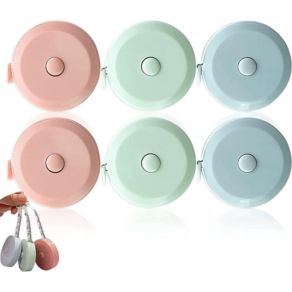 Retractable Tape Measure, Soft Tape Measure, Sewing Tape Measure, 6 Piece 1.5 Meter/ 60 Inch Tape Measures for Sewing, Medical and Body Measurements, etc.