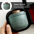 thumbnail image 4 of 1 Set Ceramic Tea Set Travel Portable Tea Cup Outdoor Tea Ware (Matcha Green), 4 of 8