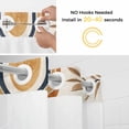 thumbnail image 2 of Brown Nave Blue Boho No Hook Shower Curtain with Snap in Liner, Modern Geometric Botanical Double-Layer Waterproof Shower Curtains for Bathroom Hotel Bathtub, Mesh Top & Small Stall 36"x72", 2 of 9