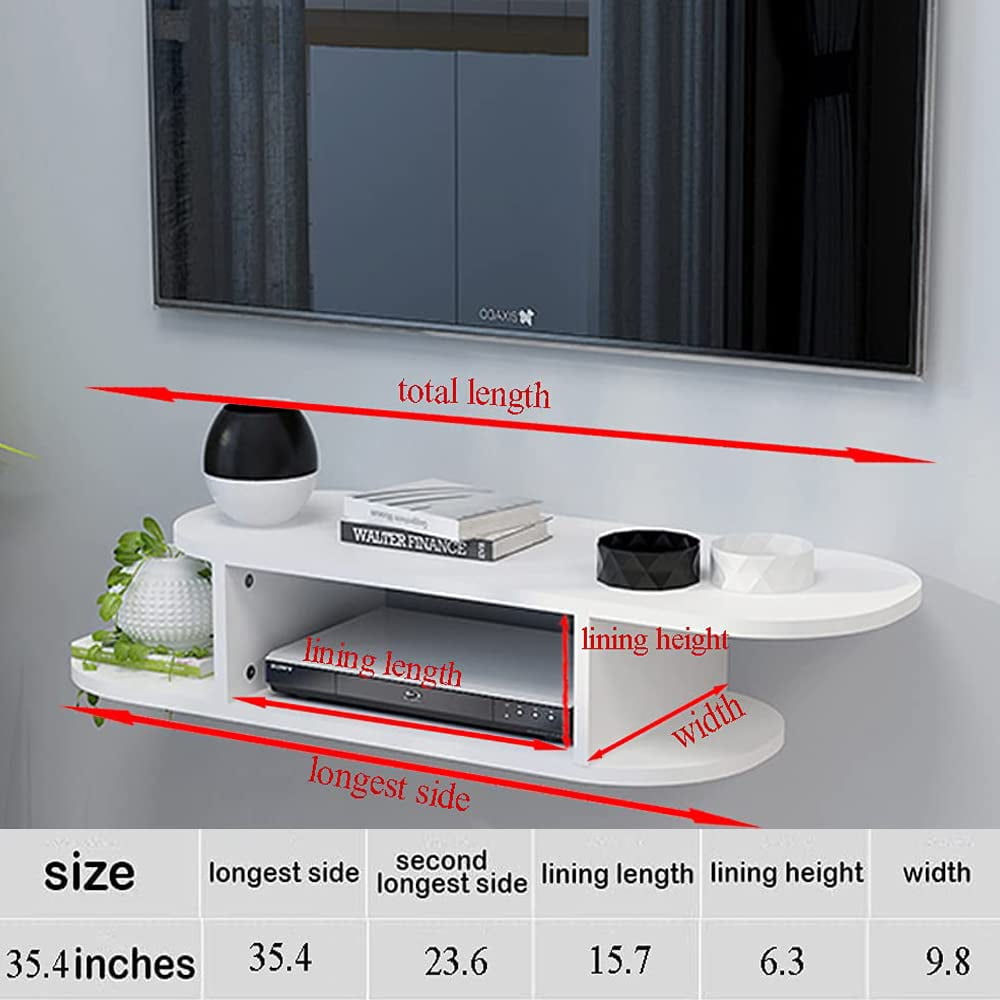 BiJun Floating TV Stand Wall Mounted for TVs up to 55”(White)