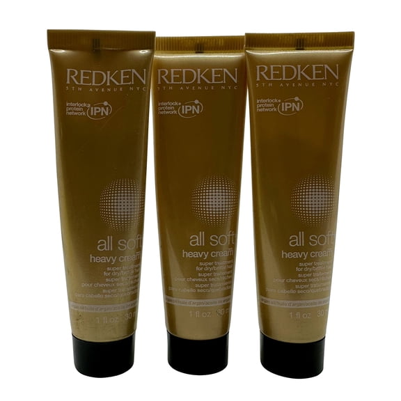 Redken All Soft Heavy Cream Super Treatment Dry & Brittle Hair 1 oz Set of 3