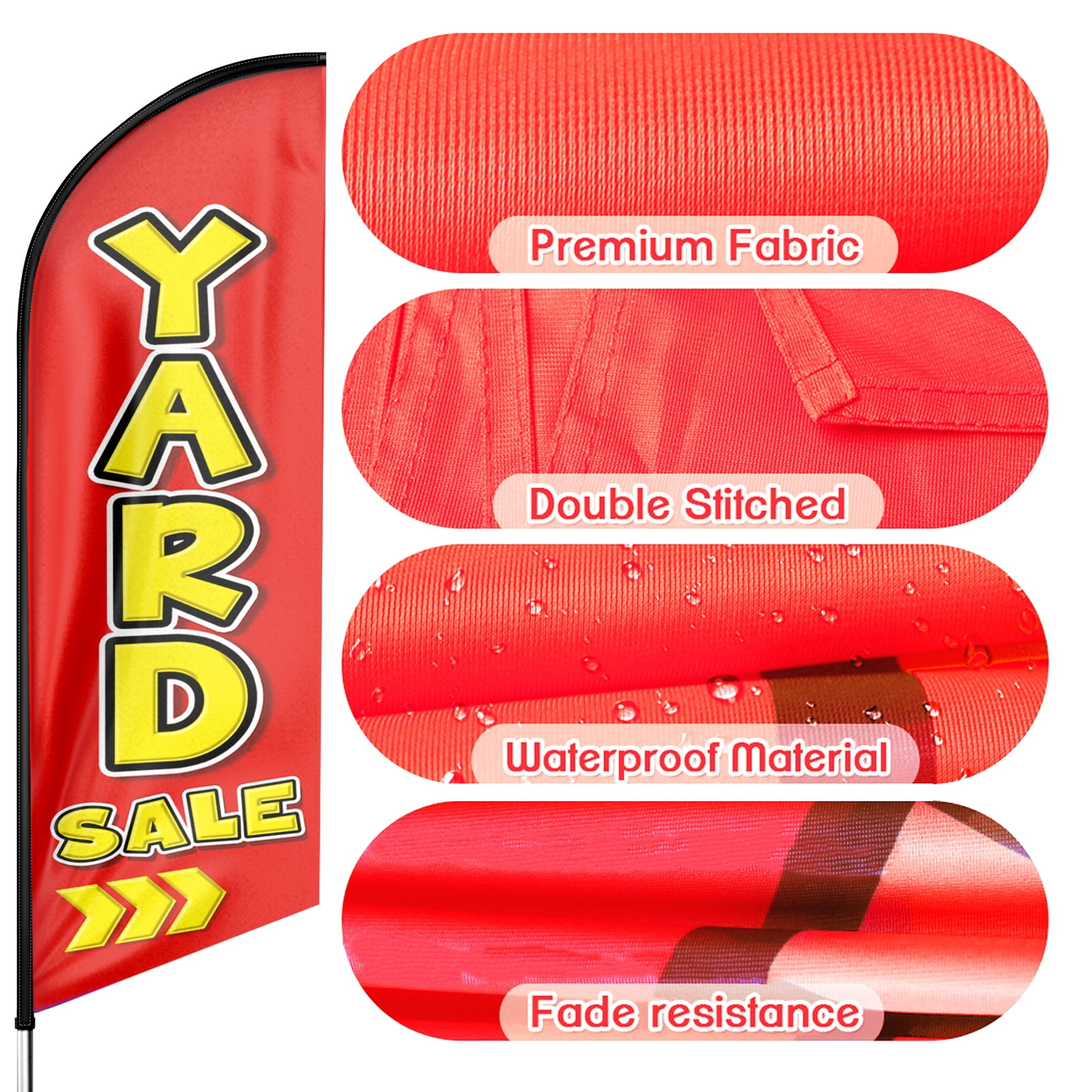 Qsum 8 ft Polyester Yard Sale Outdoor Flag and Banner, Weatherproof