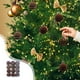 thumbnail image 5 of Juego de adornos para árboles de Navidad | 12 Piezas de Bolas de Navidad Flocadas | Multicolor Blanco Verde Rojo Negro Naranja Marrón | 4cm | Decoración para fiestas navideñas | Fácil de colgar, 5 of 6