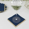 thumbnail image 4 of Efavormart 50 Pack Navy Blue Paper Beverage Napkins with Gold Foil Edge, Soft 2 Ply Disposable Cocktail Napkins - 5"x5", 4 of 6