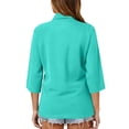 thumbnail image 5 of HAJWOH Womens Uniforms Tops for Work Short Sleeve Tops Casual Button Uniform Shirts 2026 New with Collar Golf Polo Shirt Athletic Clothes Turquoise S, 5 of 5