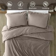 thumbnail image 5 of Superior Solid Cotton Flannel Duvet Cover Set, Full/ Queen, Grey, 5 of 9