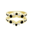 thumbnail image 1 of Round Shape Black & White Cubic Zirconia Solitaire Enhancer Guard 14K Yellow Gold Ring Size - 11.5, 1 of 3
