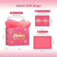 thumbnail image 2 of 13" Pink Happy Birthday Gift Bag with Tissue Paper and Greeting Card for Party, Happy Birthday Gift Bag for Men Women, Hot Stamping Gift Bags, 2 of 4