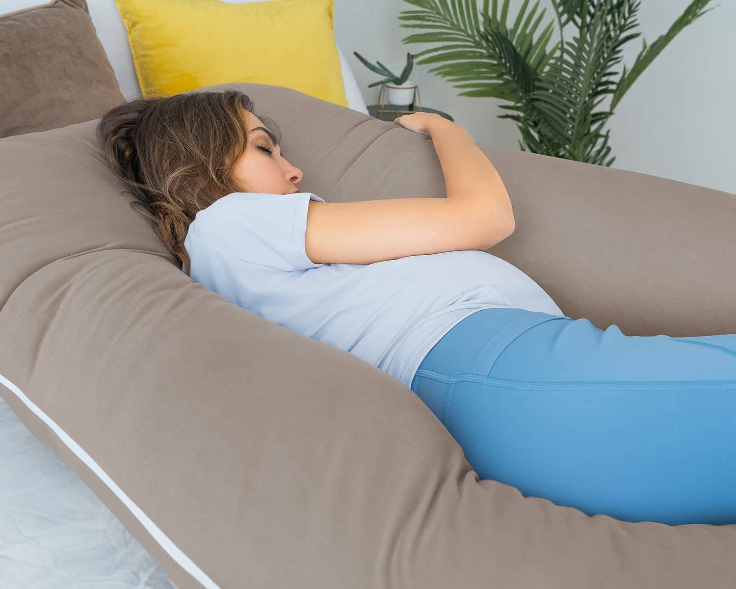 Pregnancy Pillow, U Shaped Full Body Pillows for Sleeping Support, 55 Inch Maternity Pillow for Pregnant Women