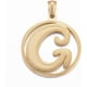 thumbnail image 1 of 1 colgante plano redondo de acero inoxidable 304 con la letra G. Colgante dorado para joyería., 1 of 2