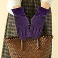 thumbnail image 5 of BadPiggies Womens Winter Warm Gloves Sensitive Touchscreen Texting Fingers Fleece Lined Windproof Suede Gloves Christmas Gift - Purple, 5 of 9