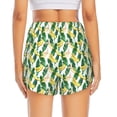 thumbnail image 2 of Lsque Banana Tree Leaves Printed Women's Running Shorts with Liner Pockets,Elastic Quick Dry Workout Athletic Gym Yoga Shorts,Womens High Waist Shorts-Small, 2 of 9