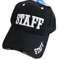 thumbnail image 2 of "Staff" High Definition Embroidered Baseball Cap - Black (4 Pack), 2 of 2