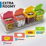 Large 7 Day Pill Organizer, 2 Times a Day Pill Box, Daily Medicine Organizer, Plastic