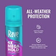 thumbnail image 5 of Rave 4X Mega Hold Hair Spray, All-Weather Protection, Travel Size, 1.5 oz, 5 of 7